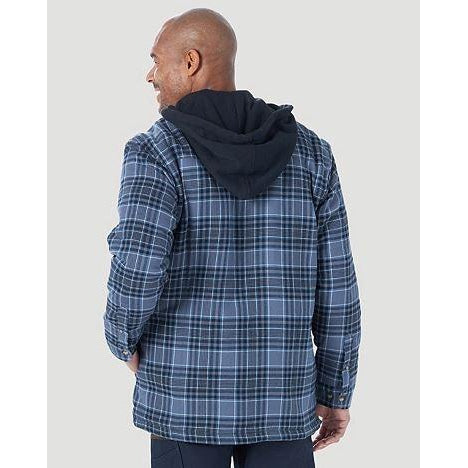 Wrangler Mens Hooded Flannel Work Jacket