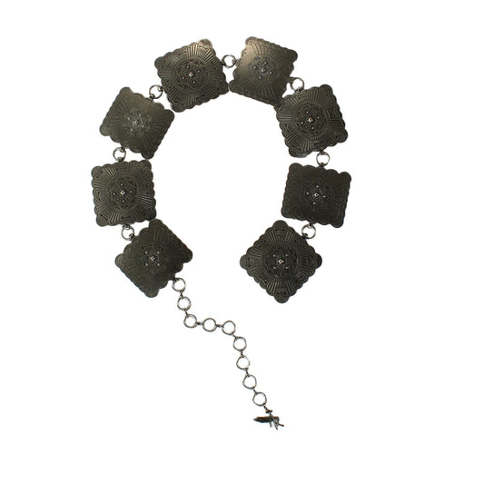 Angel Ranch Ladies Square Concho Belt - Silver