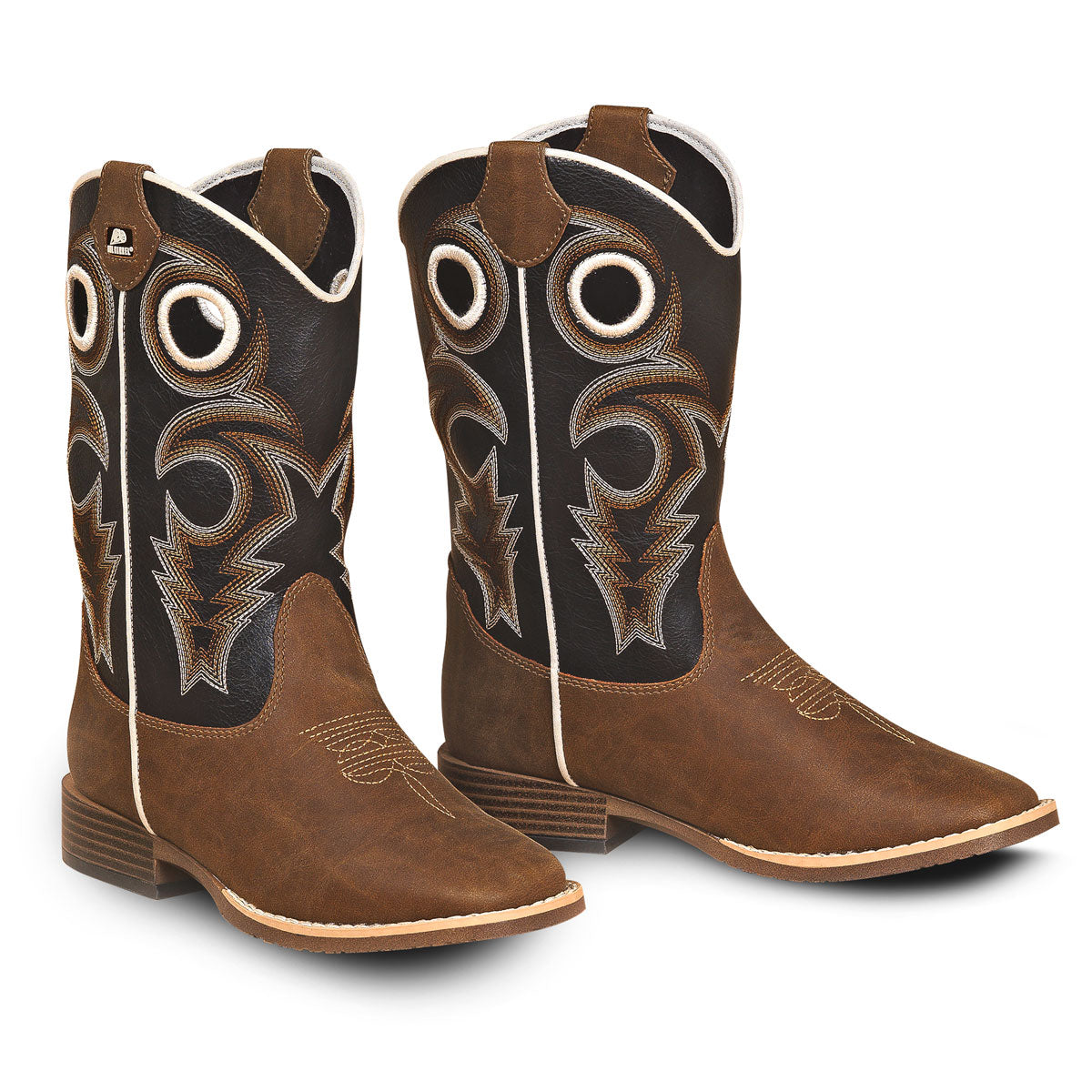 Double Barrel Trace Boy's Western Boots - Brown/Black