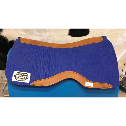 Barrel Square Contoured 1" Saddle Pad Wool Felt w/ Wear Leather 30"x30" -Assorted Colours