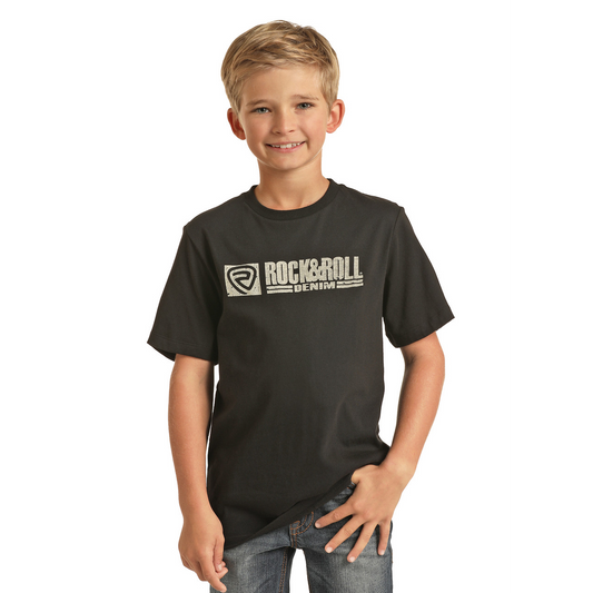 Rock & Roll Boys Denim Logo Tee