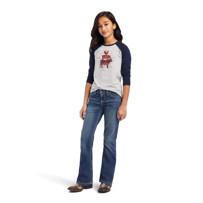 Ariat Girls REAL Farm Shirt Heather Grey
