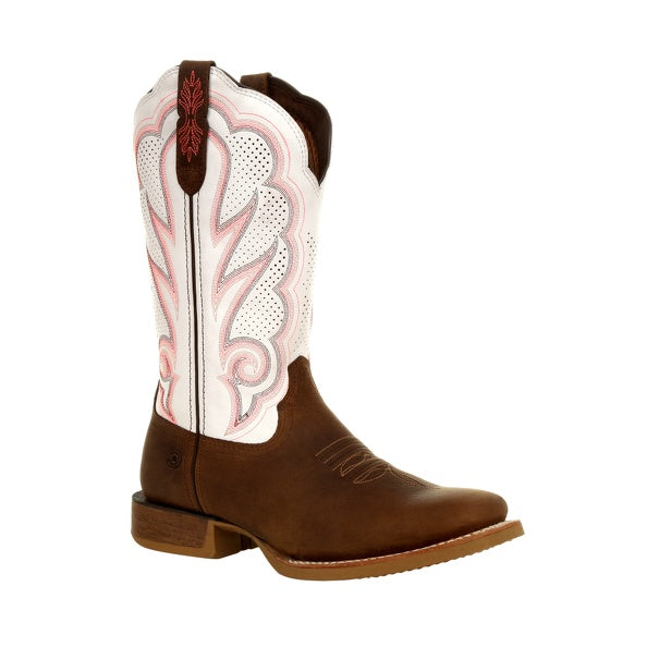 Durango Womens Brown 12" Western Trail Brown and White Boots