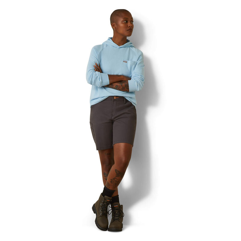 Ariat Womens Rebar Cotton Strong Hooded T-Shirt - Clear Sky