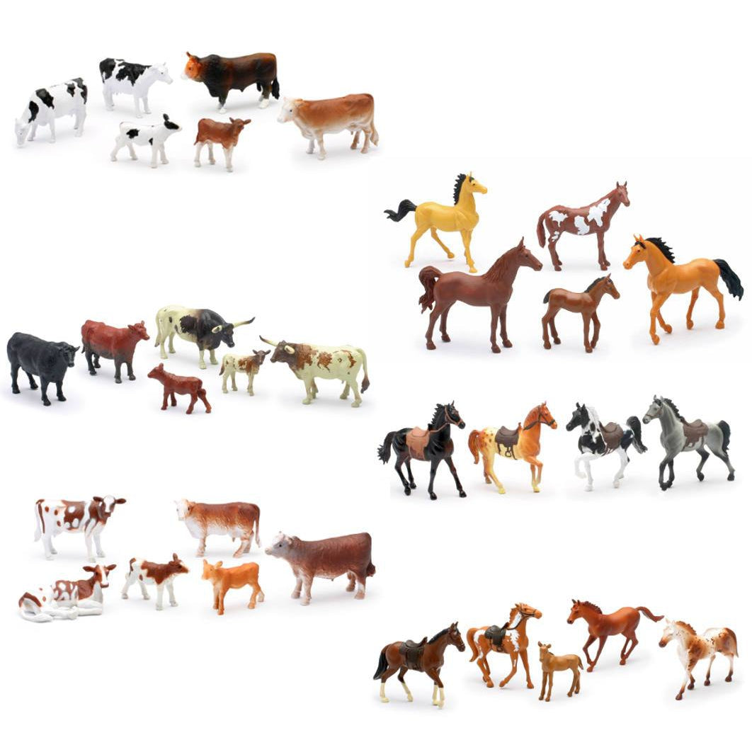 New Ray Toys Farm Cow & Horse Set