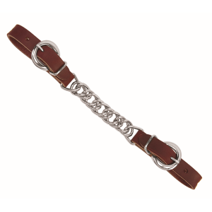 Weaver Latigo Leather 4-1/2" Single Flat Link Chain Curb Strap - Burgundy