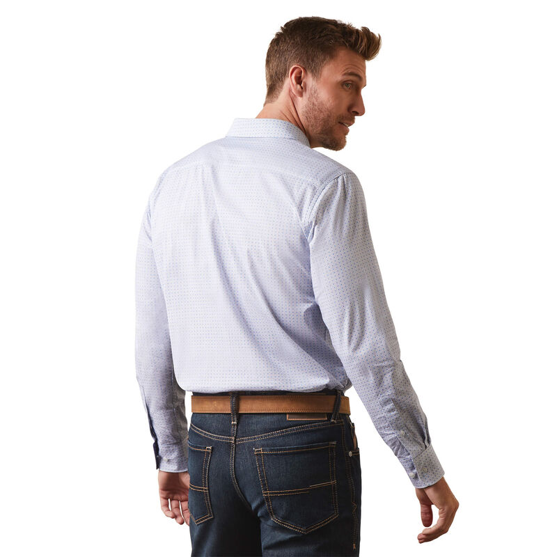 Ariat Mens Medallion Stretch Modern Fit Shirt - White