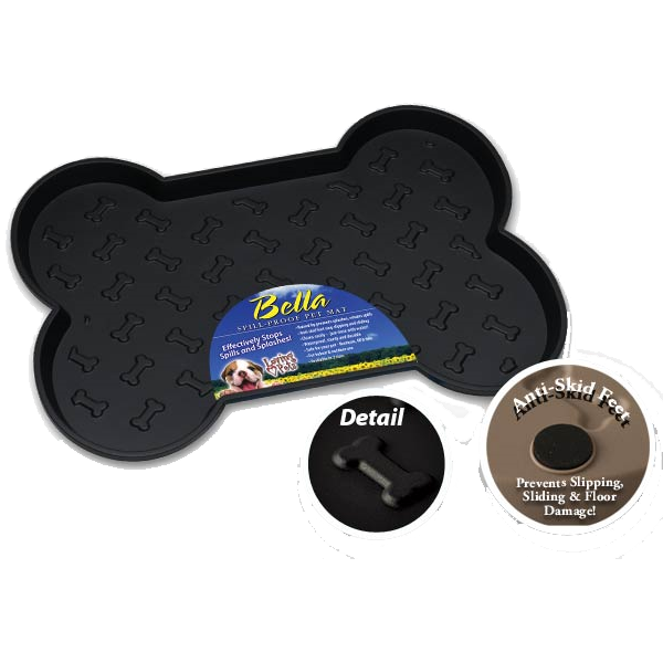 Bella Spill Proof Dog Mats Large Black