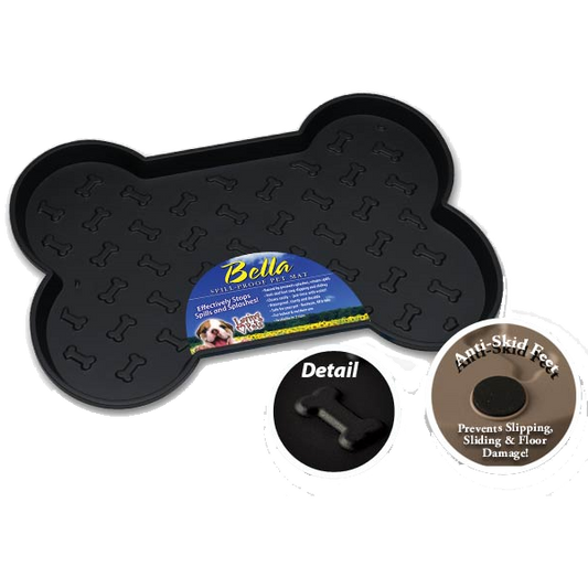 Bella Spill Proof Dog Mats Large Black