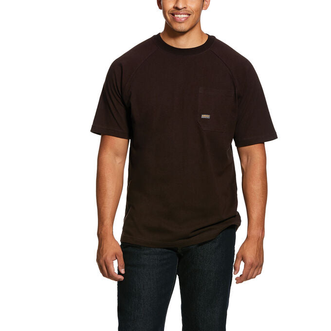 Ariat Men's Rebar CTNSTR SS T-Shirt Dark Brown