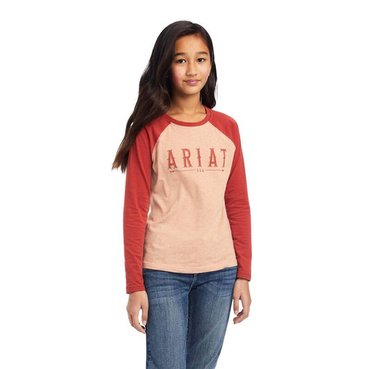Ariat Girls Real Arrow Shirt Palm Heather Bossa Nova