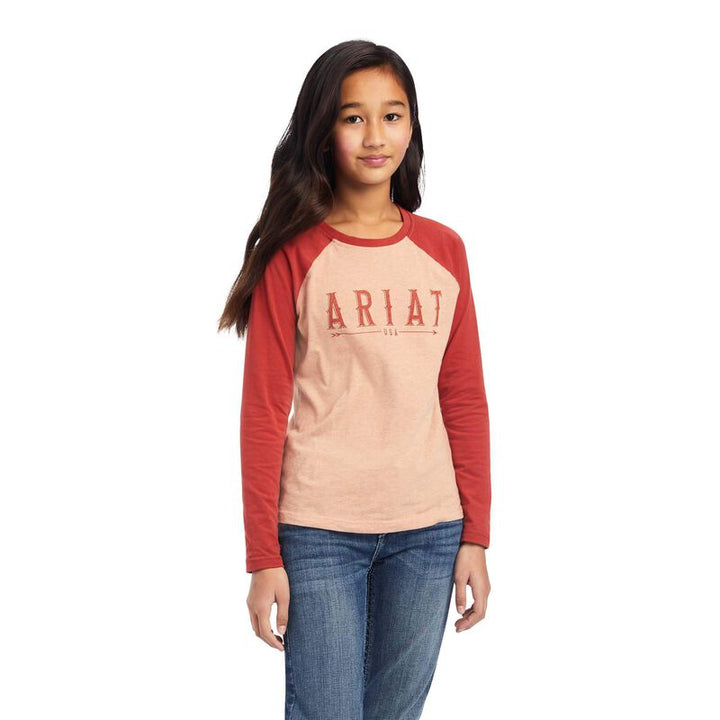 Ariat Girls Real Arrow Shirt Palm Heather Bossa Nova