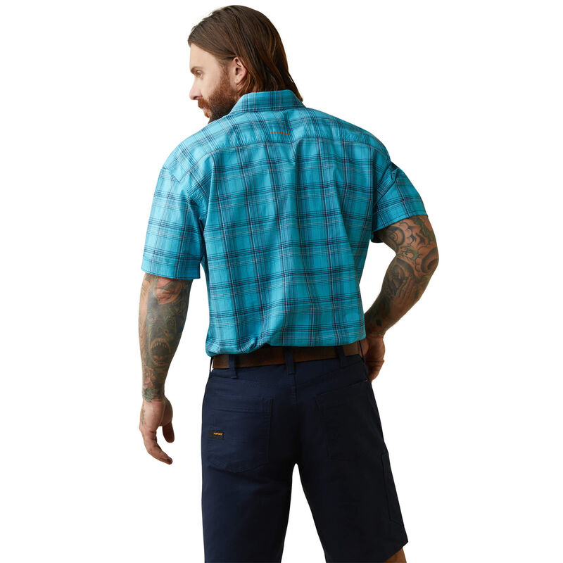 Ariat Mens Rebar Made Tough DuraStretch Work Shirt - Bachelor Button Plaid