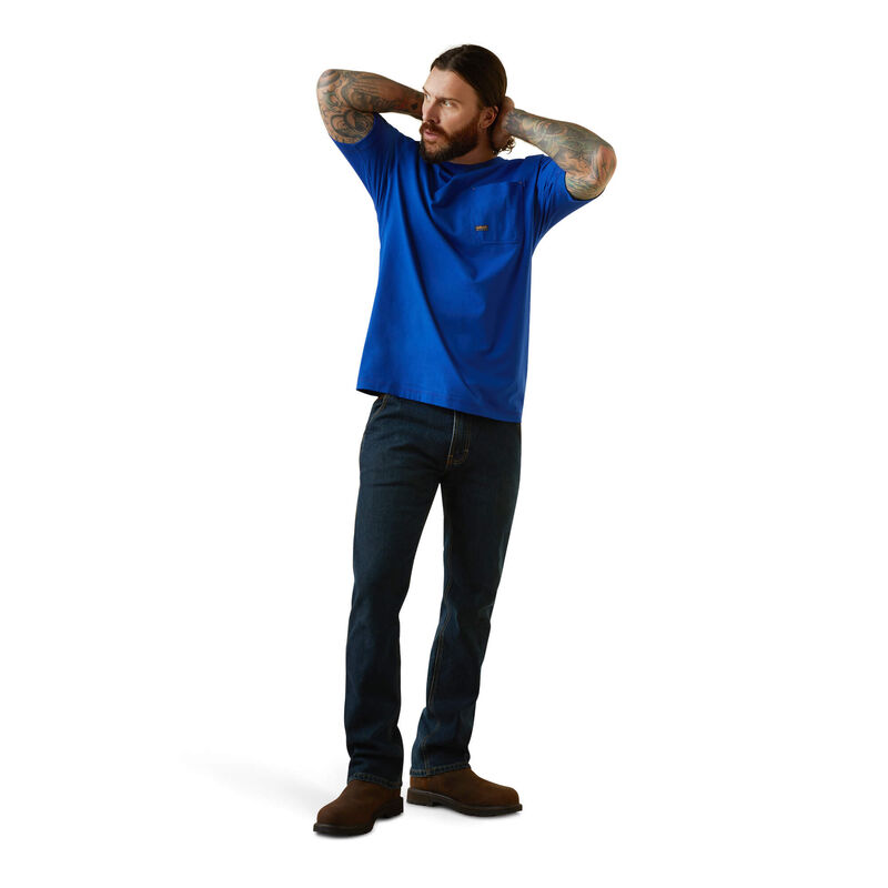Ariat Mens Rebar Workman Born For This T-Shirt - Royal Blue Heather