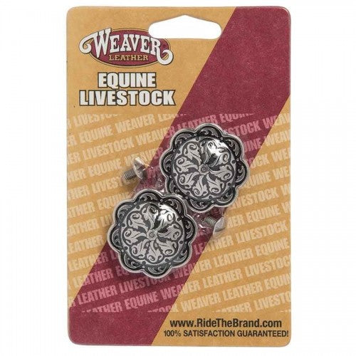 Weaver Leather Horse Shoe Brand Conchos with 3/8" Post - Floral Design