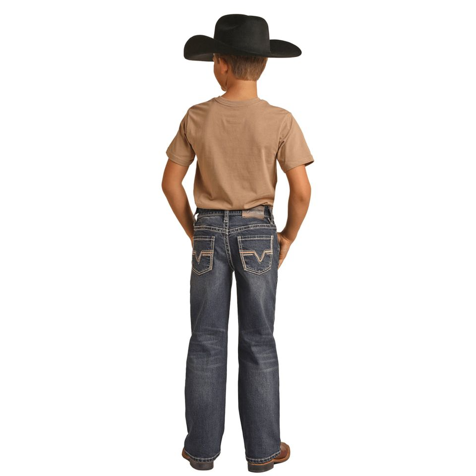 Rock & Roll Boys BB Gun Dark Wash Reflex Regular Bootcut Jeans