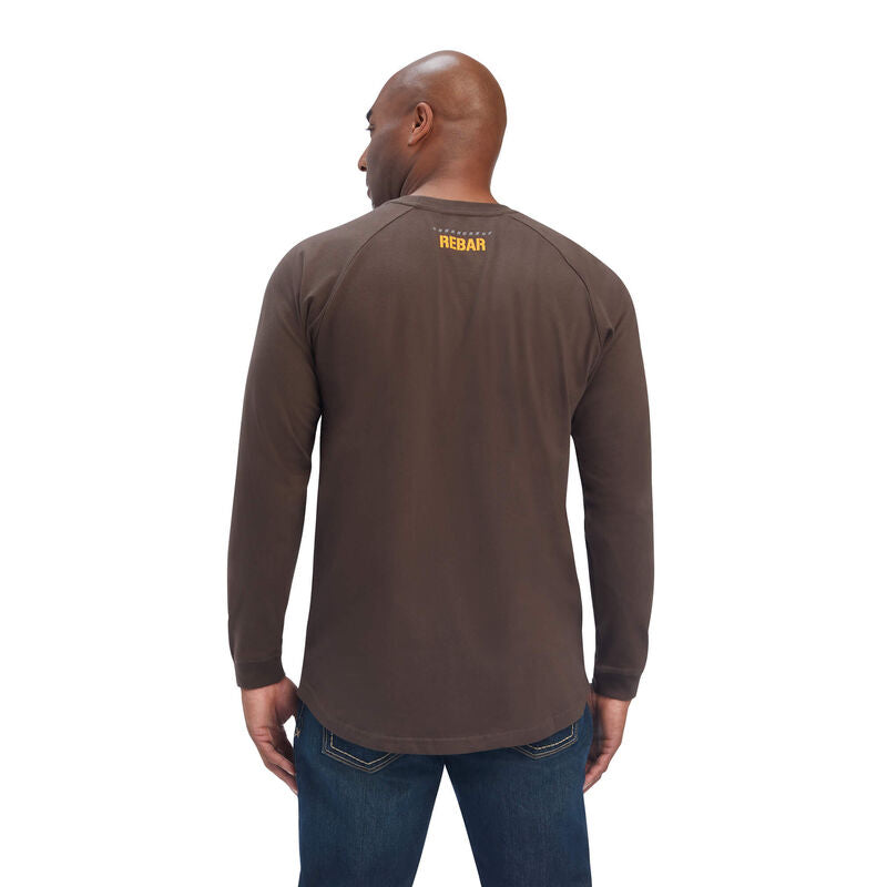 Ariat Mens Rebar CottonStrong Block Tshirt - Brown