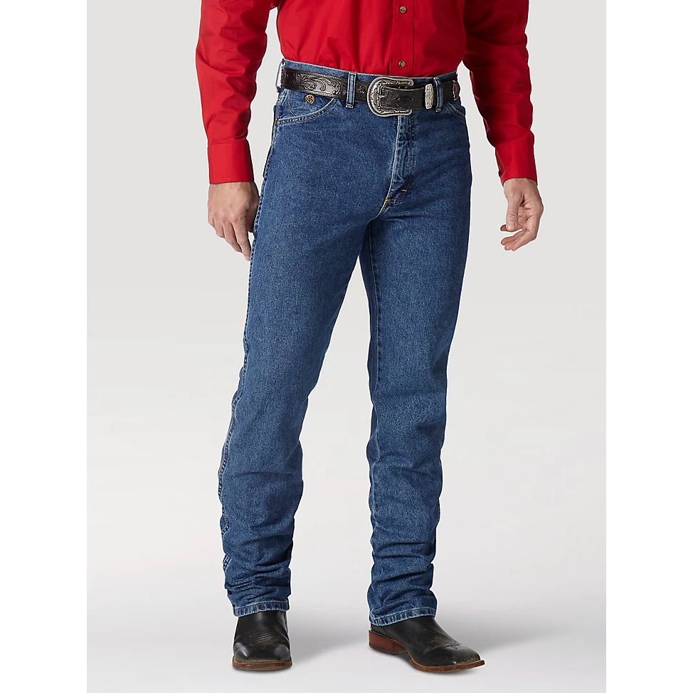Wrangler Men's George Strait Cowboy Cut Slim Fit Jeans - Heavyweight Stone Denim