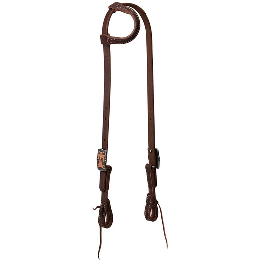 Weaver Working Tack Sliding Ear Headstall w/Designer Hardware - Thunderbird