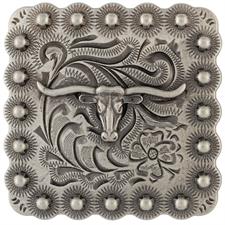 Weaver Leather Square Longhorn Berry Concho 1" AN