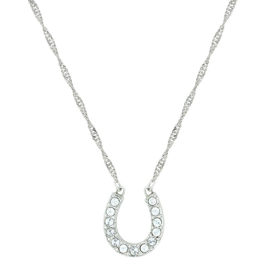 Montana Silversmiths Crystal Clear Lucky Horseshoe Necklace
