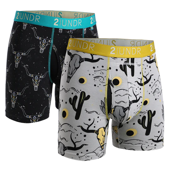 2UNDR Men's 2-Pack Swing Shift Boxer Briefs - Patterned