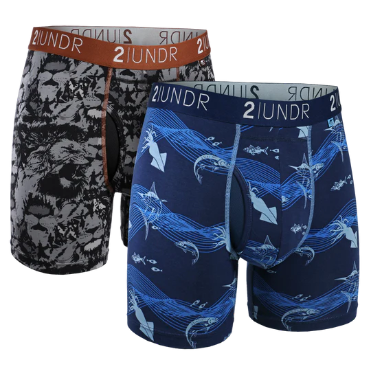 2UNDR Men's 2-Pack Swing Shift Boxer Briefs - Patterned