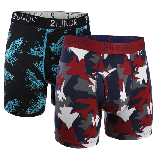 2UNDR Men's 2-Pack Swing Shift Boxer Briefs - Patterned