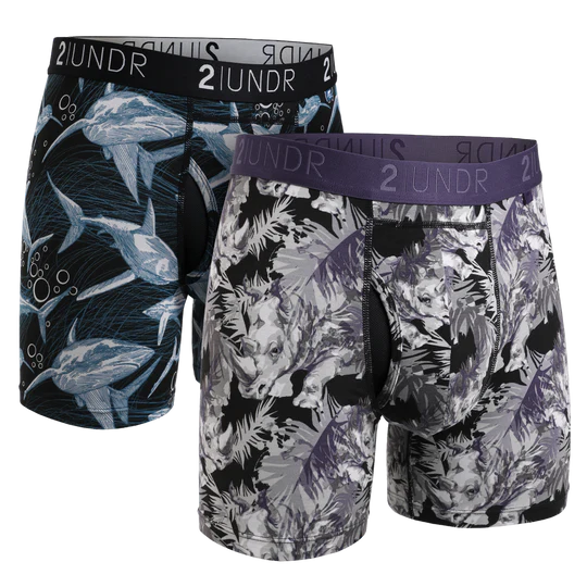 2UNDR Men's 2-Pack Swing Shift Boxer Briefs - Patterned