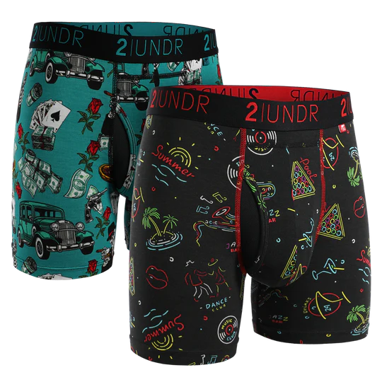 2UNDR Men's 2-Pack Swing Shift Boxer Briefs - Patterned