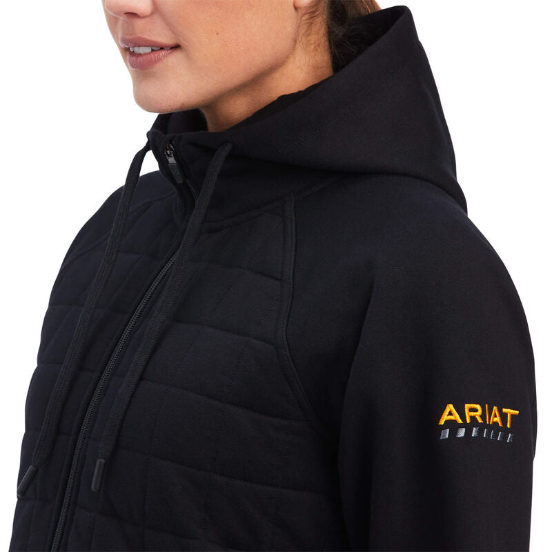 Ariat Womens Rebar Regulator Full Zip Hood Black