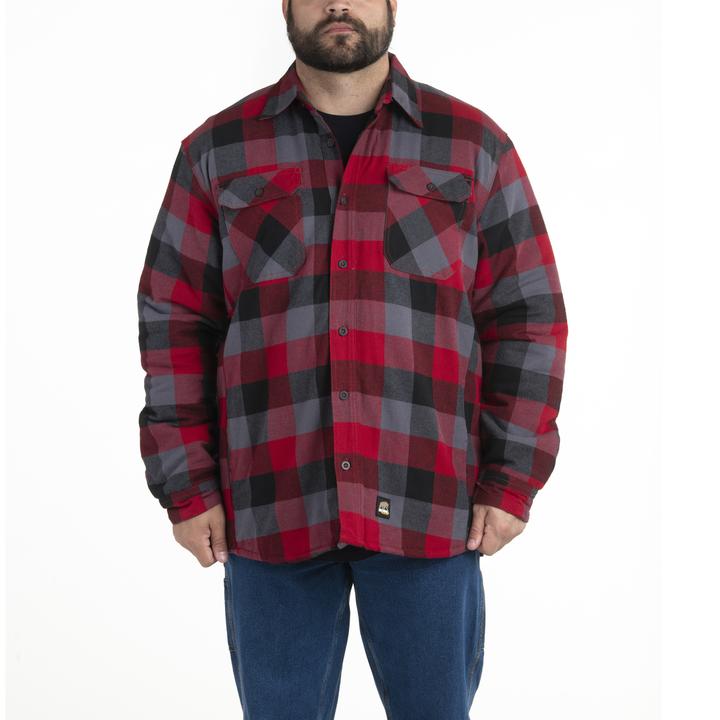 Berne Men's Heartland Flannel Shirt Jacket - Red Plaid