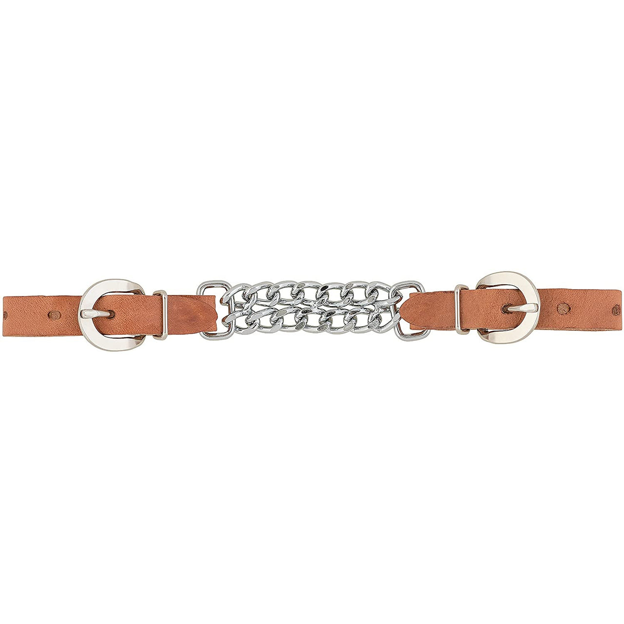 Weaver Harness Leather 3-1/2" Double Flat Link Chain Curb Strap - Russet