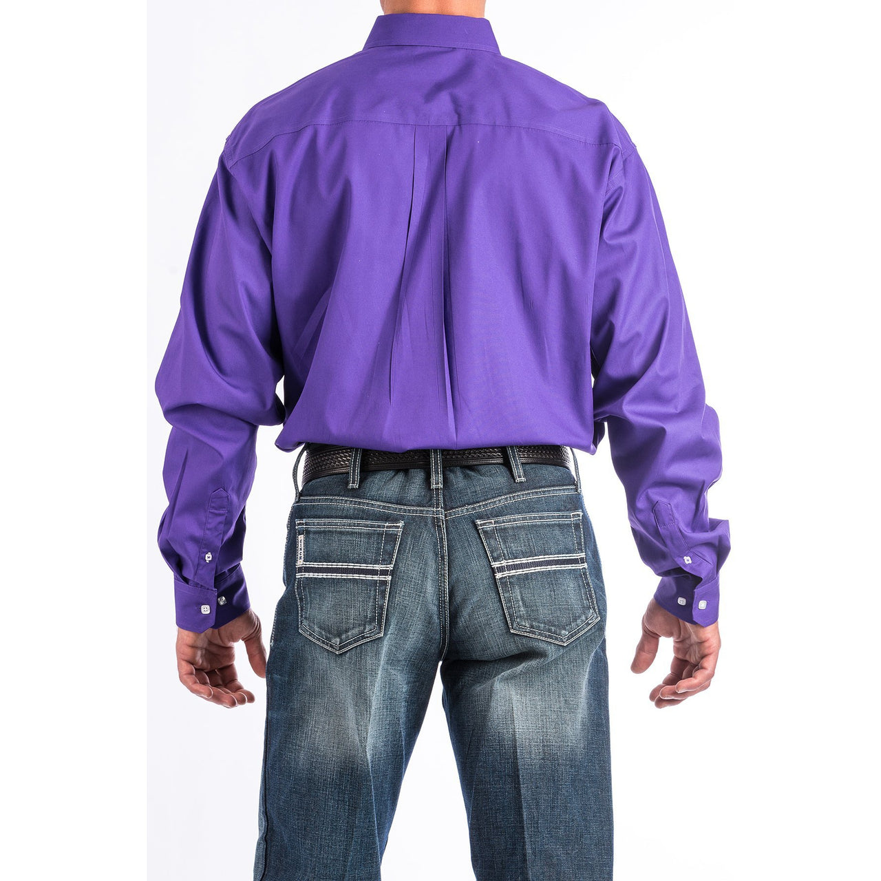 Cinch Men's Classic Fit Solid Button-Down Shirt - Purple