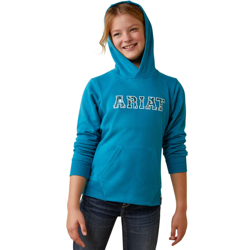 Ariat Girls 3D Logo 2.0 Hoodie - Mosaic Blue