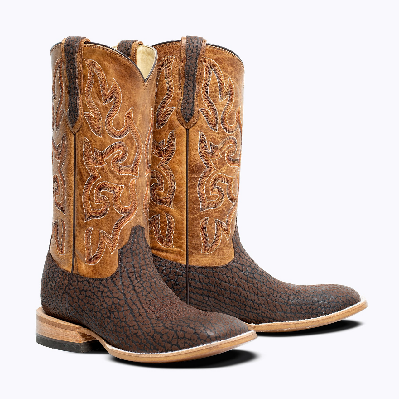 Capitan Mens Enid Western Boots - Cafe