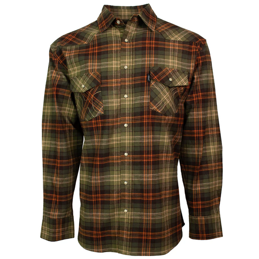 Hooey Men's Flannel - Green/Orange