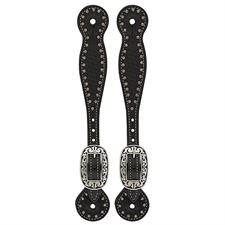 Weaver Basketweave Bridle Leather Spur Straps, Thin - Multiple Colours
