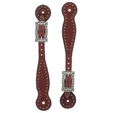 Weaver Basketweave Bridle Leather Spur Straps, Thin - Multiple Colours