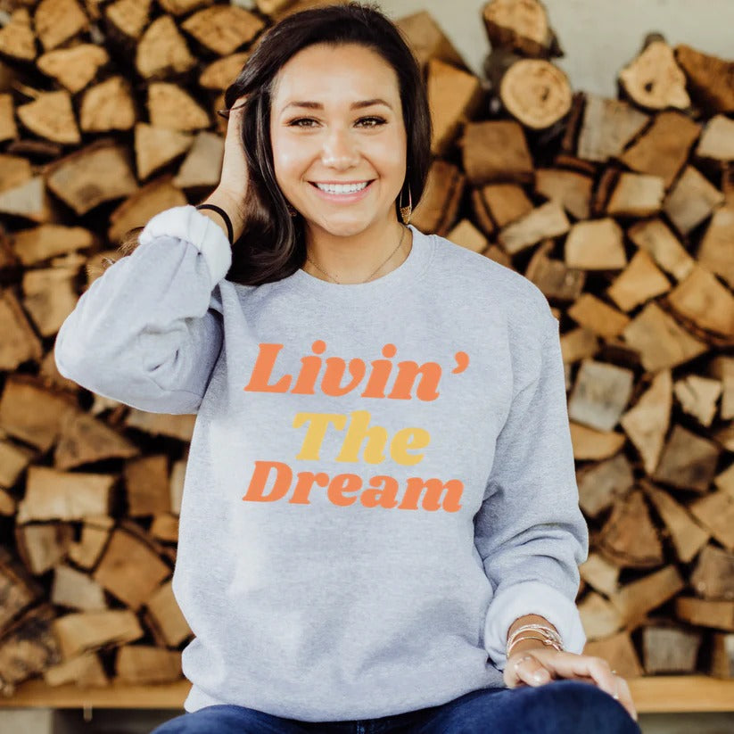 Livin The Dream Retro Crewneck Sweater