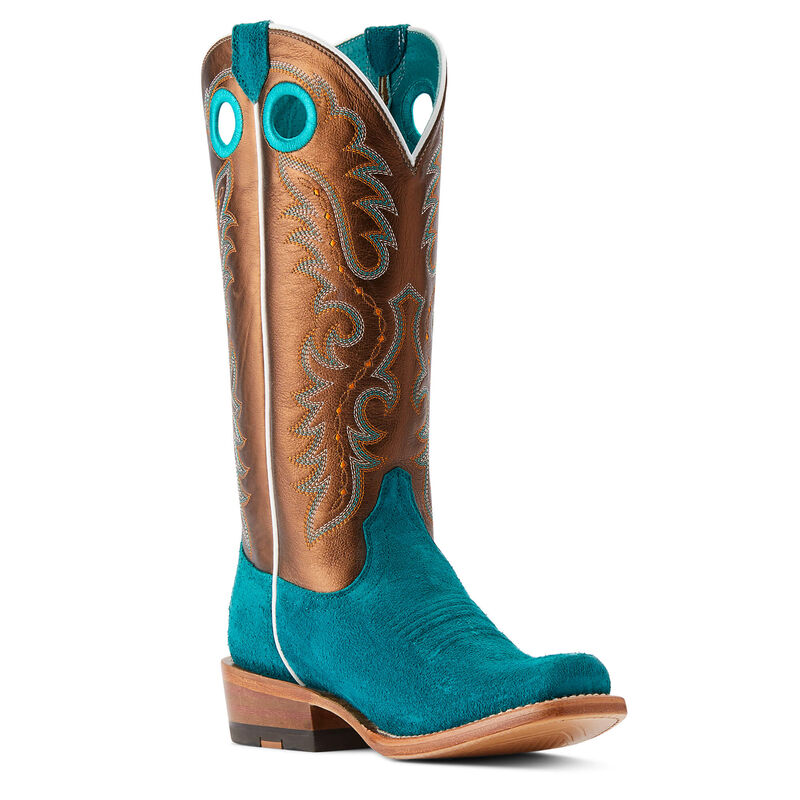 Ariat Womens Futurity Boon Western Boots - Ancient Turquoise Roughout