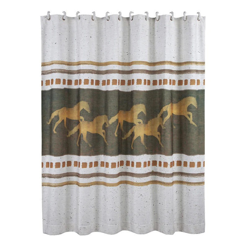 HiEnd Accents Running Remuda Shower Curtain 72" x 72" 1pc