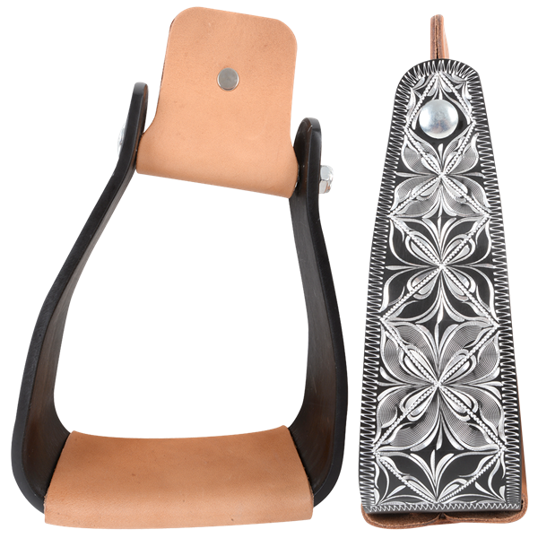 Cashel 3" Slanted Aluminum Stirrups - Engraved