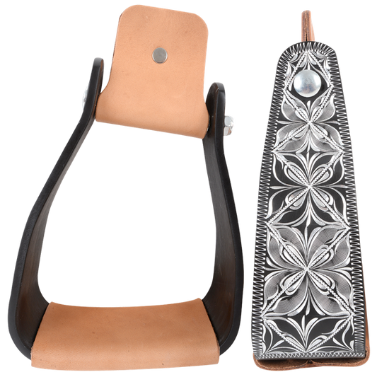Cashel 3" Slanted Aluminum Stirrups - Engraved