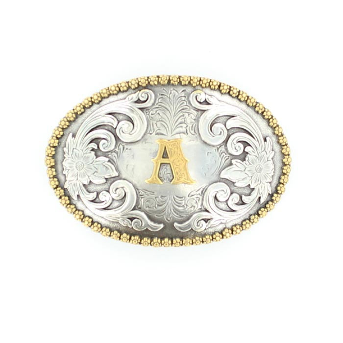 Nocona Men's Antique Scrolled Initial Buckle - Oval