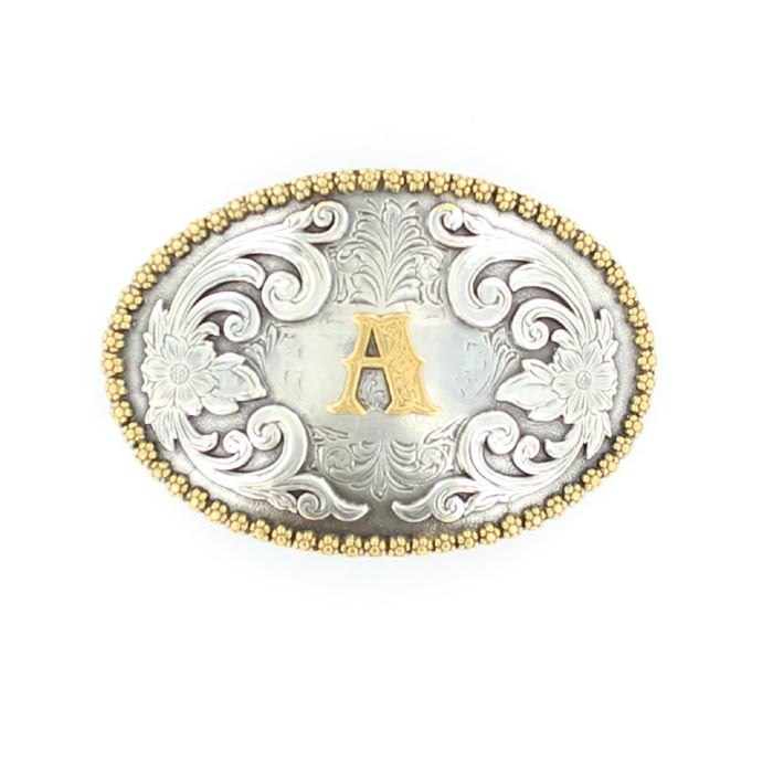 Nocona Men's Antique Scrolled Initial Buckle - Oval - Irvine Tack & Western Wear