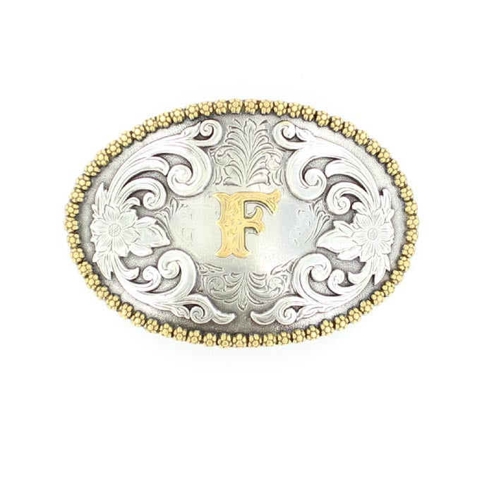 Nocona Men's Antique Scrolled Initial Buckle - Oval
