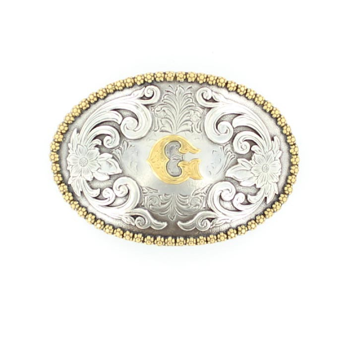 Nocona Men's Antique Scrolled Initial Buckle - Oval