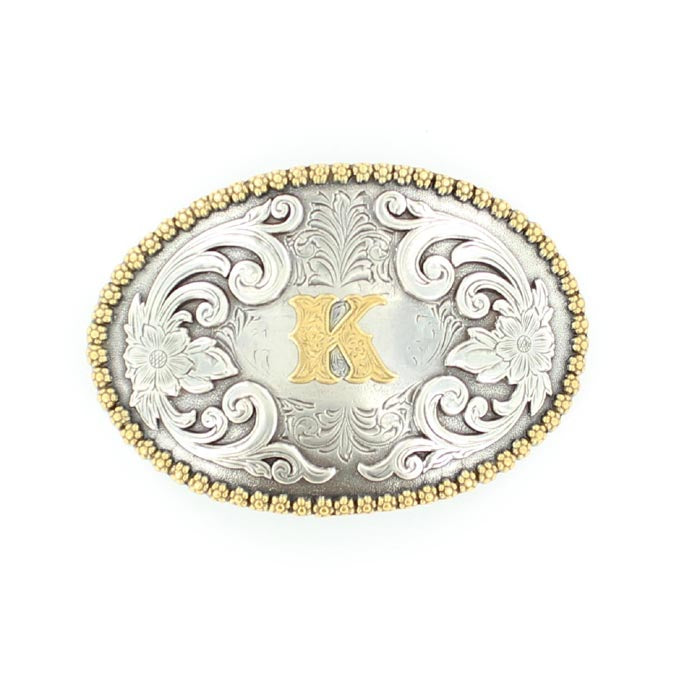 Nocona Men's Antique Scrolled Initial Buckle - Oval