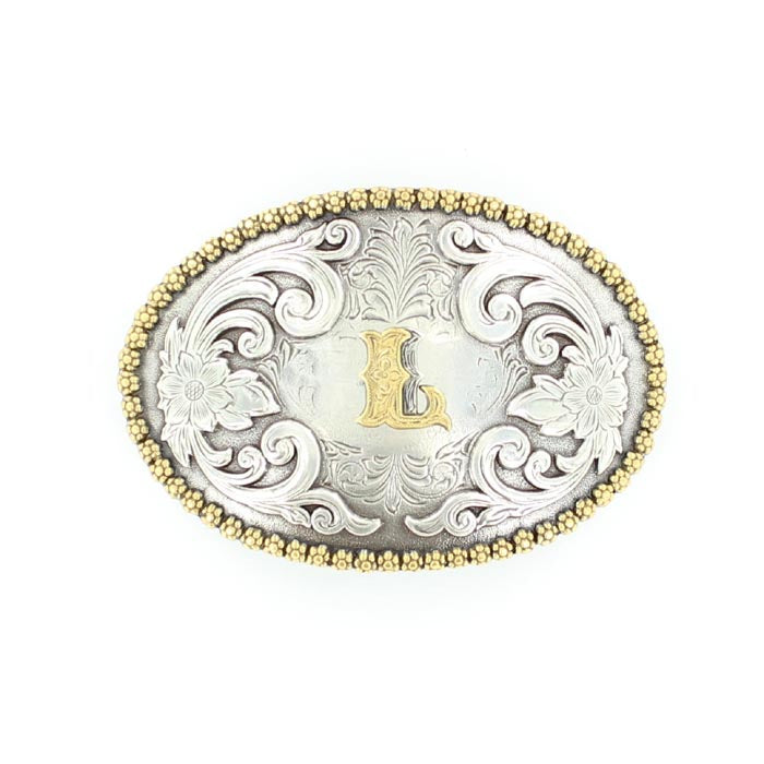 Nocona Men's Antique Scrolled Initial Buckle - Oval